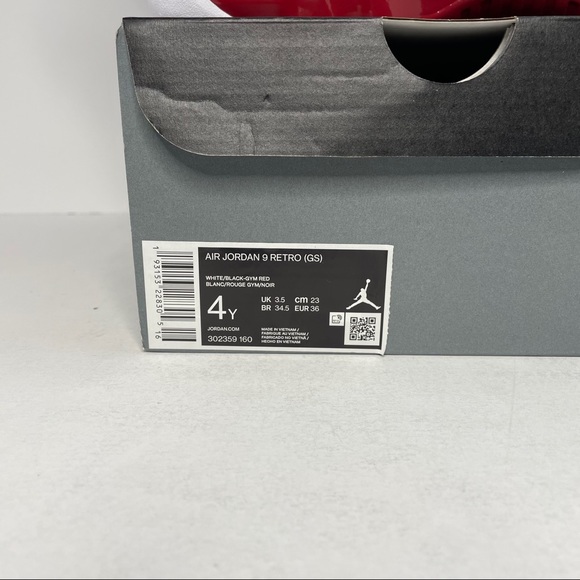 Nike Air Jordan 9 Retro GS “Gym Red” NEW - Picture 4 of 4